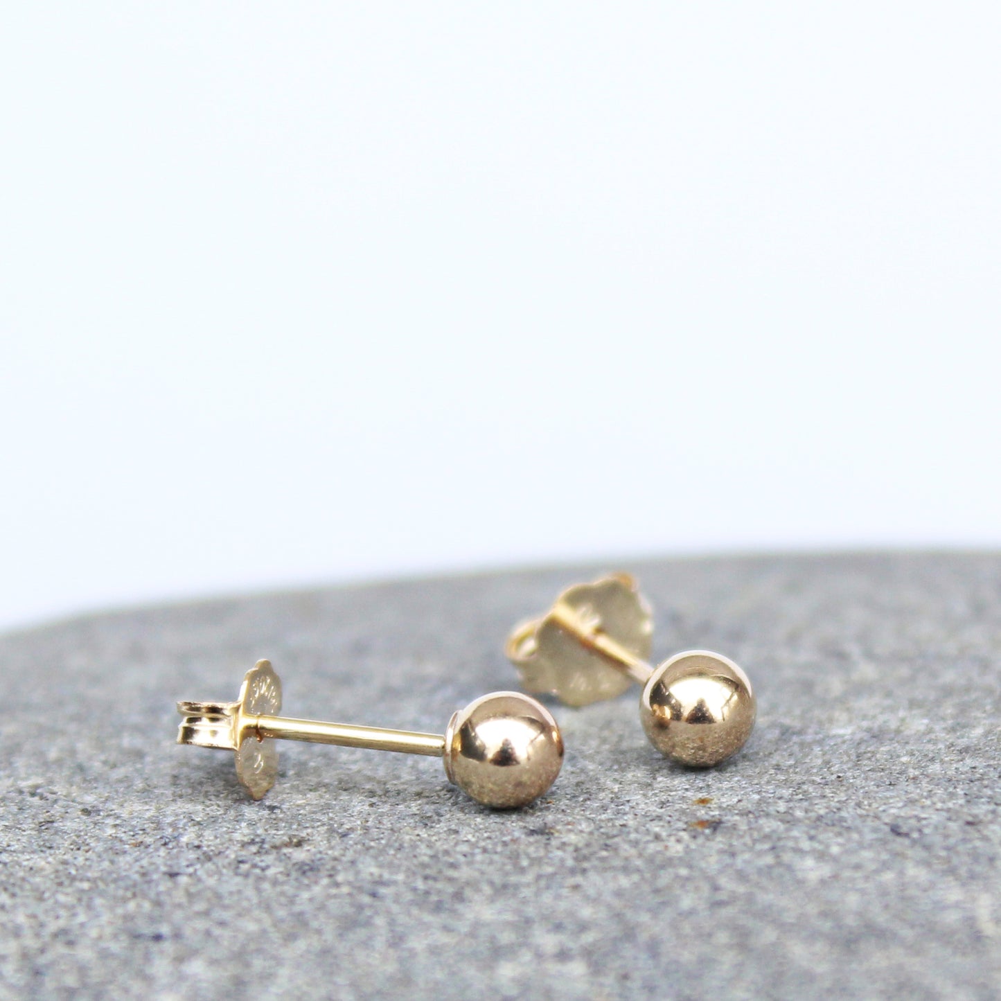 Gold Ball Stud Earrings