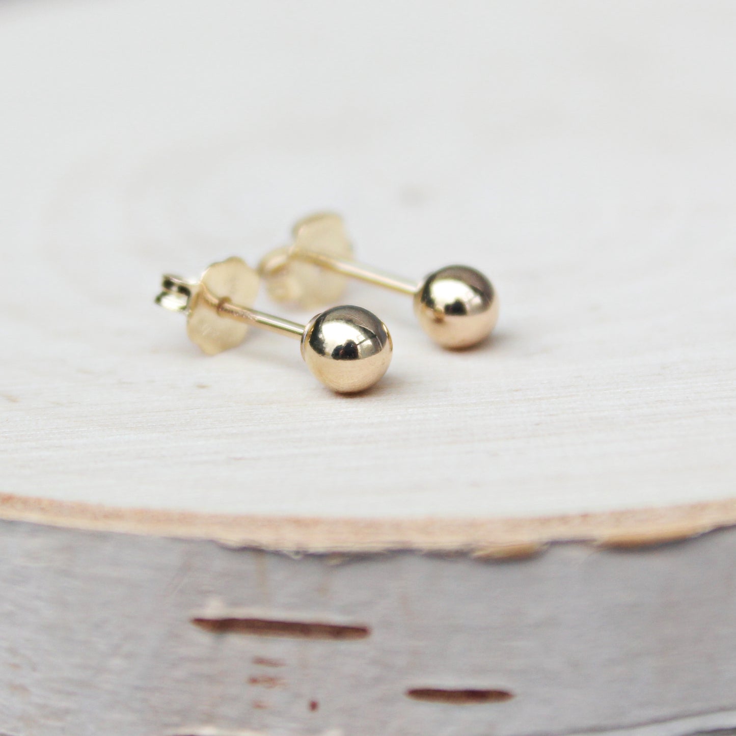 Gold Ball Stud Earrings