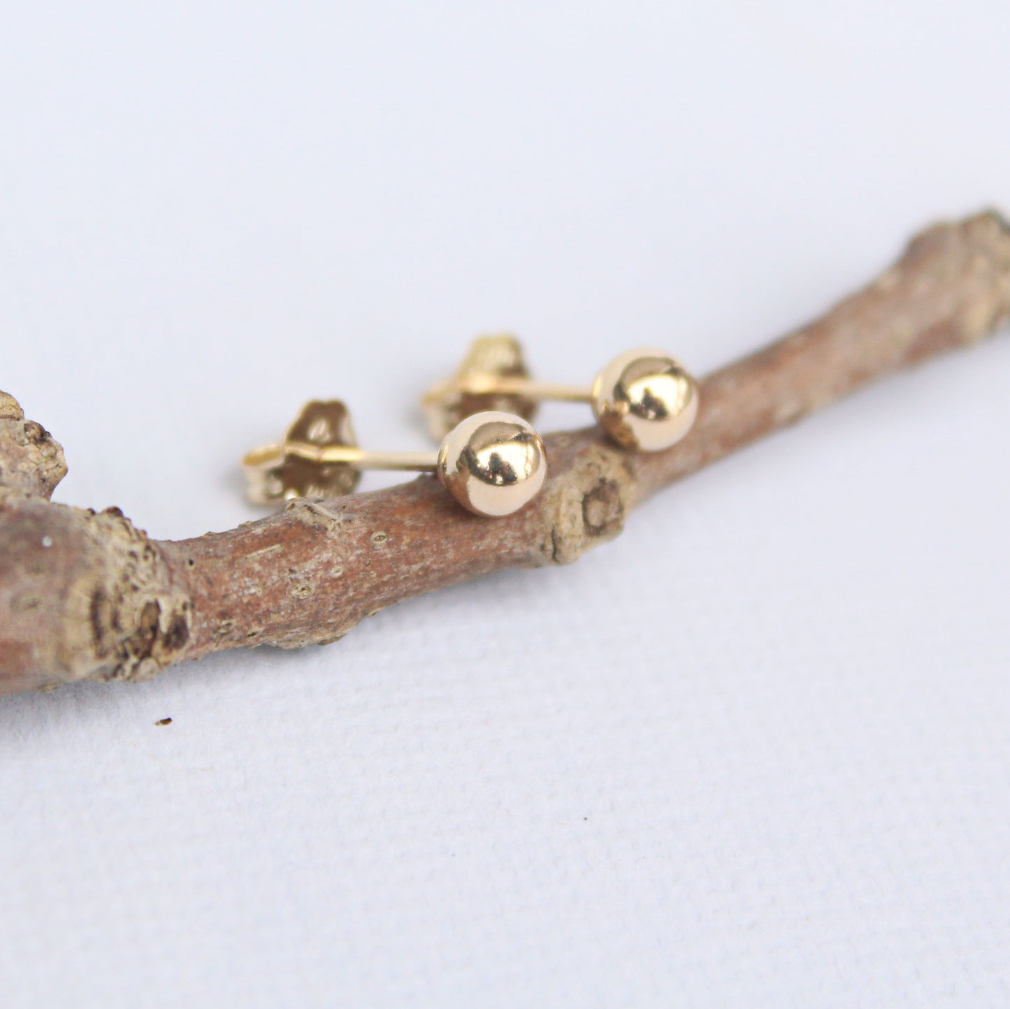 Gold Ball Stud Earrings