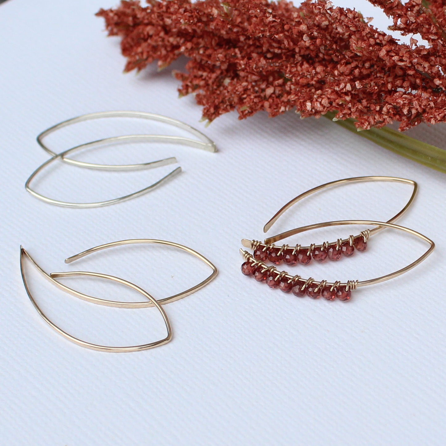 Flat Upside Down Hoops