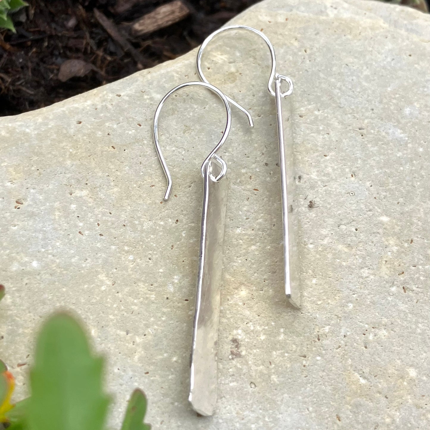 Straight Silver Earrings