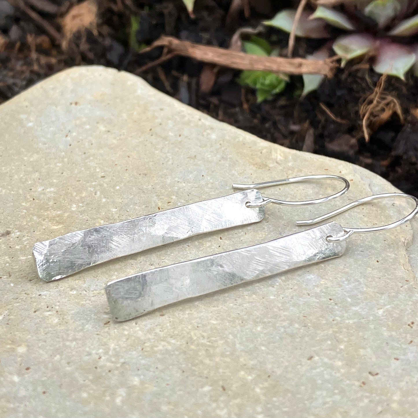 Straight Silver Earrings