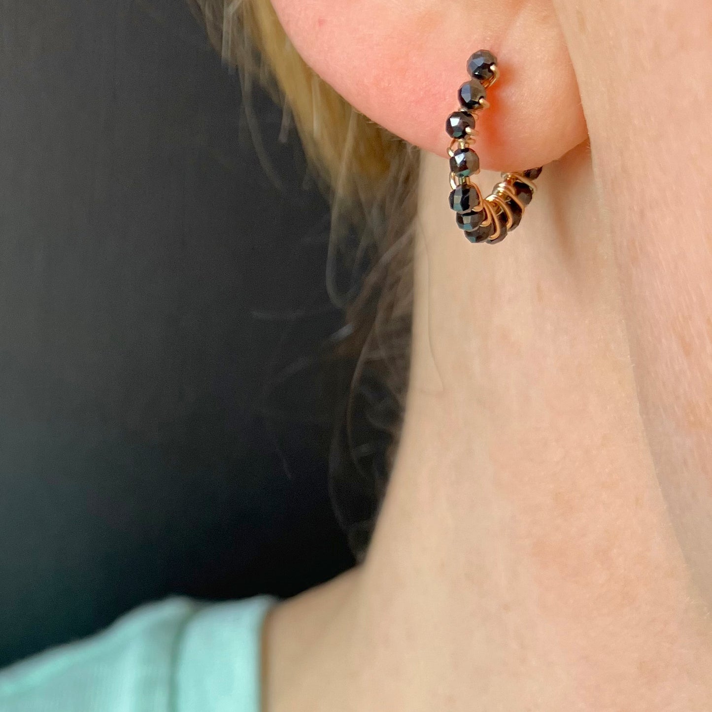 Mini Gemstone Hoops
