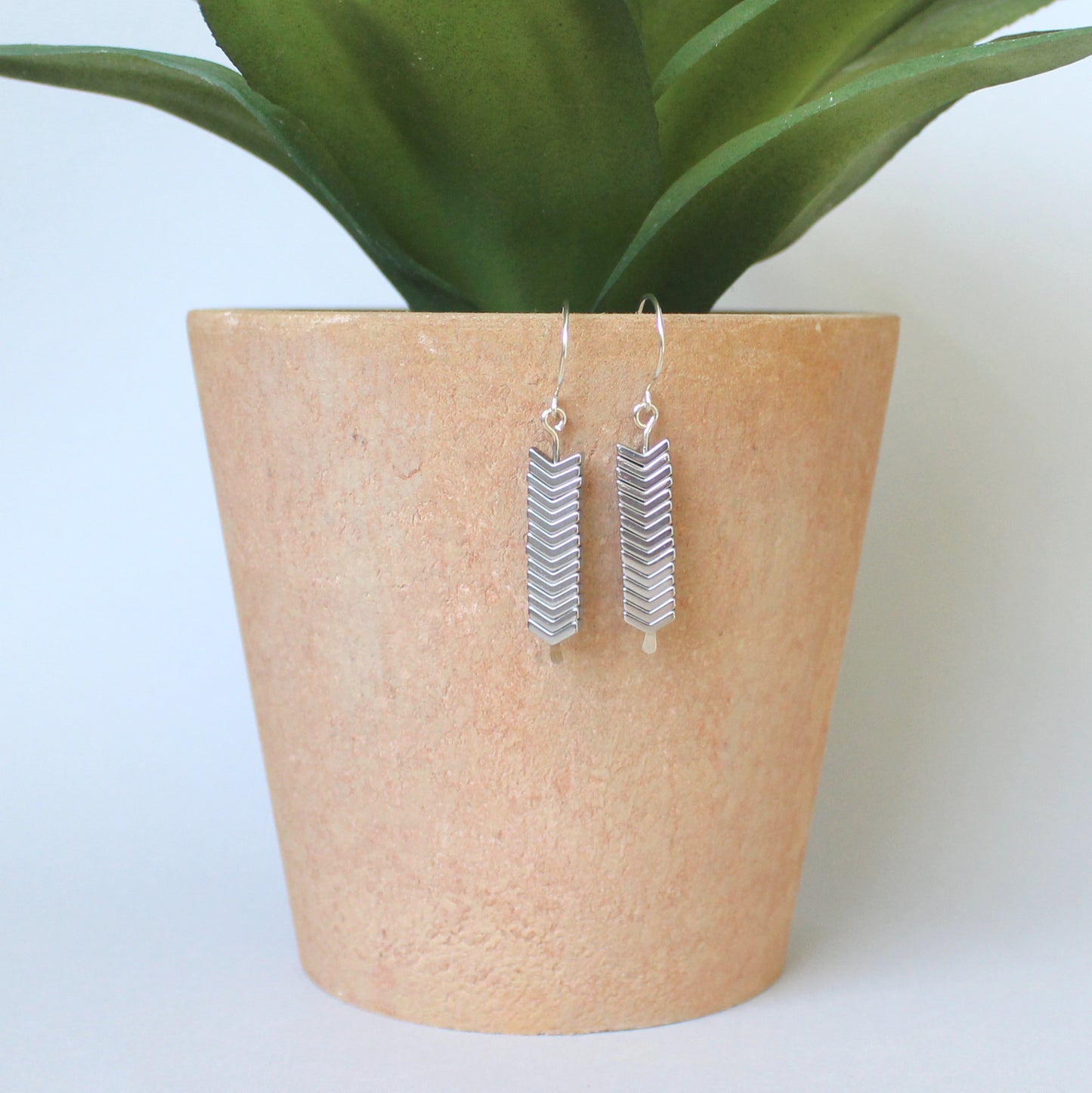 Metallic Feather Earrings